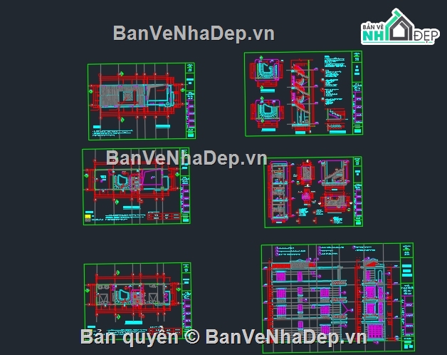 kiến trúc 4 tầng,4 tầng,Bản vẽ nhà 4 tầng,nhà phố 4 x 13 m,nhà mặt phố,kiến trúc 3 tầng