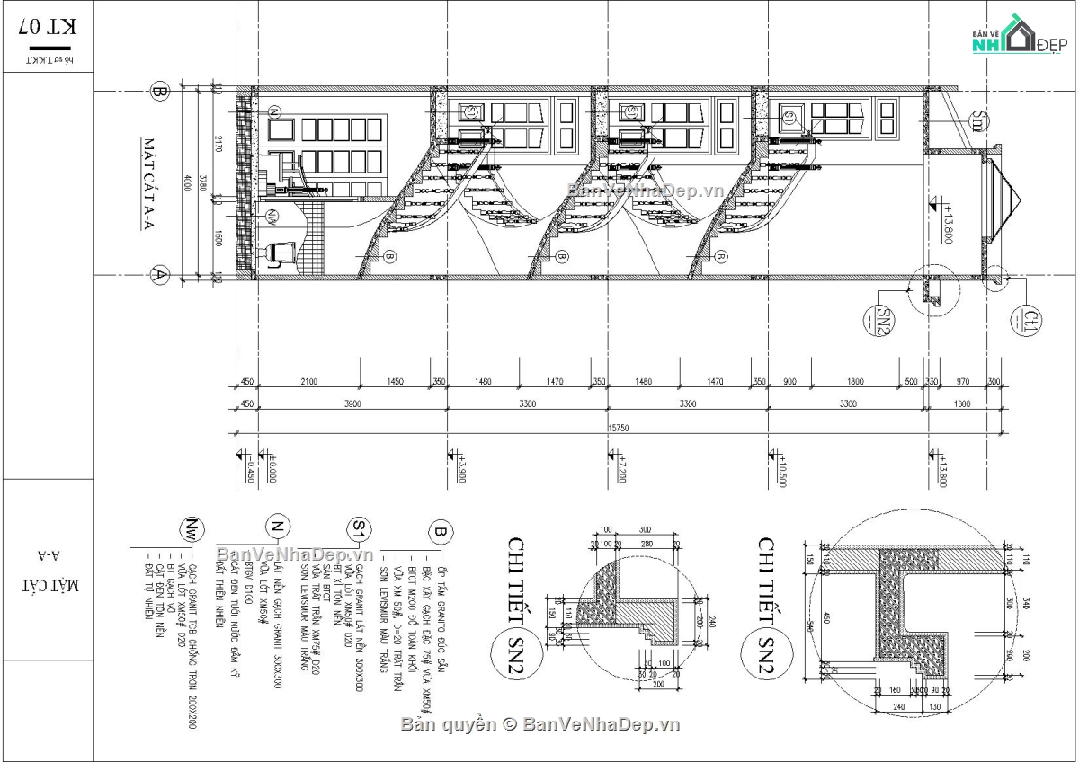 Bản vẽ nhà 4 tầng,nhà ống 4 tầng,Kiến trúc nhà ống,Bản vẽ nhà 3 tầng,nhà phố 4x13m,Thiết kế nhà 2 mặt tiền