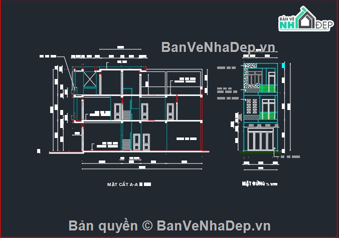 kiến trúc 3 tầng,nhà phố 3 tầng,cad nhà phố 3 tầng,file cad nhà phố 3 tầng,bản vẽ nhà phố 3 tầng