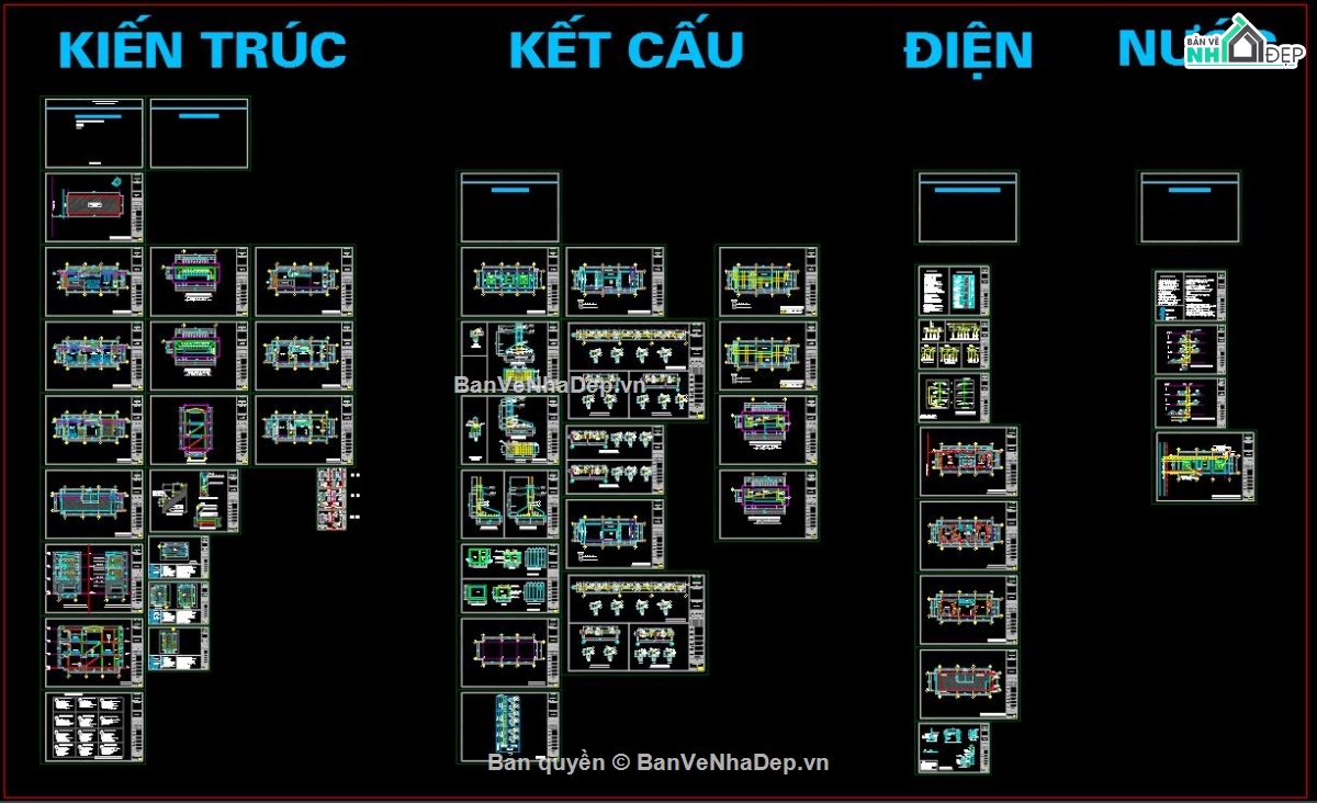 Bản vẽ kiến trúc nhà phố 3 tầng đẹp phong cách hiện đại 5x14.5m ...