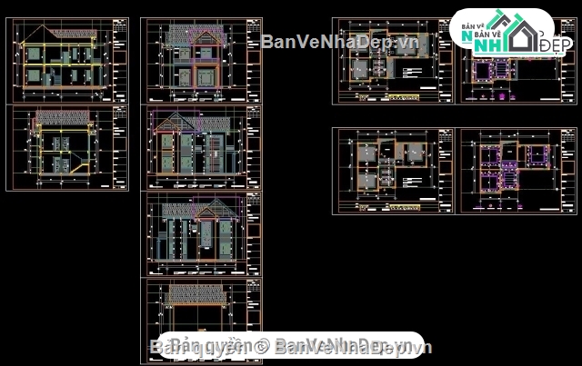 kiến trúc biệt thự 2 tầng,bản vẽ cad biệt thự 2 tầng,cad biệt thự 2 tầng,Biệt thự 2 tầng 9x13.62m,mẫu biệt thự 2 tầng