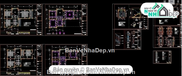 kiến trúc biệt thự 2 tầng,bản vẽ cad biệt thự 2 tầng,cad biệt thự 2 tầng,Biệt thự 2 tầng 9x13.62m,mẫu biệt thự 2 tầng