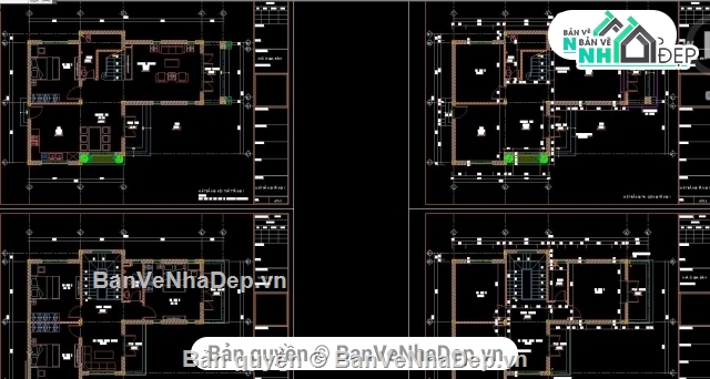 kiến trúc biệt thự 2 tầng,bản vẽ cad biệt thự 2 tầng,cad biệt thự 2 tầng,Biệt thự 2 tầng 9x13.62m,mẫu biệt thự 2 tầng