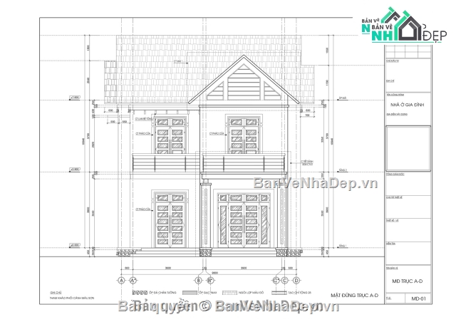 kiến trúc biệt thự 2 tầng,bản vẽ cad biệt thự 2 tầng,cad biệt thự 2 tầng,Biệt thự 2 tầng 9x13.62m,mẫu biệt thự 2 tầng