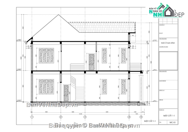 kiến trúc biệt thự 2 tầng,bản vẽ cad biệt thự 2 tầng,cad biệt thự 2 tầng,Biệt thự 2 tầng 9x13.62m,mẫu biệt thự 2 tầng