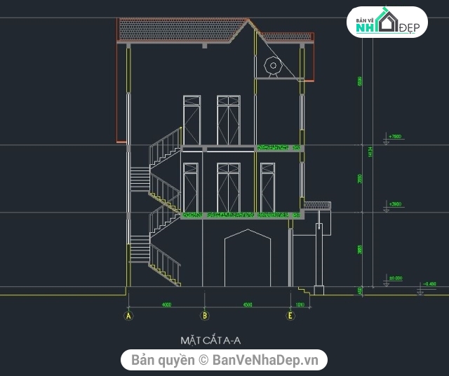 biệt thự 3 tầng,Biệt thự 3 tầng,kiến trúc biệt thự,bản vẽ biệt thự 3 tầng