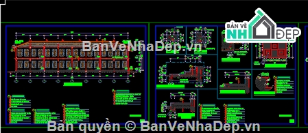 kiến trúc nhà 2 tầng,cad mẫu nhà,File cad