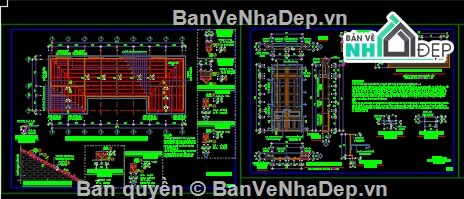 kiến trúc nhà 2 tầng,cad mẫu nhà,File cad