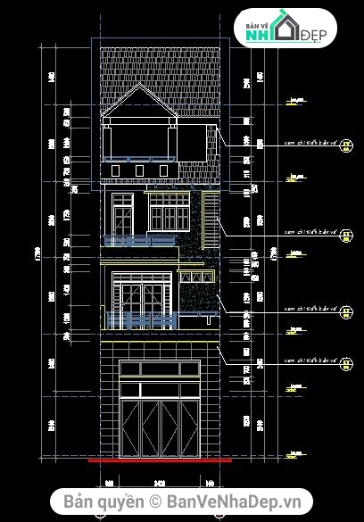 Bản vẽ nhà 5 tầng,kiến trúc 5 tầng,nhà phố 5 tầng,Nhà ở 5 tầng,nhà phố  5x25m,file cad nhà phố 5 tầng