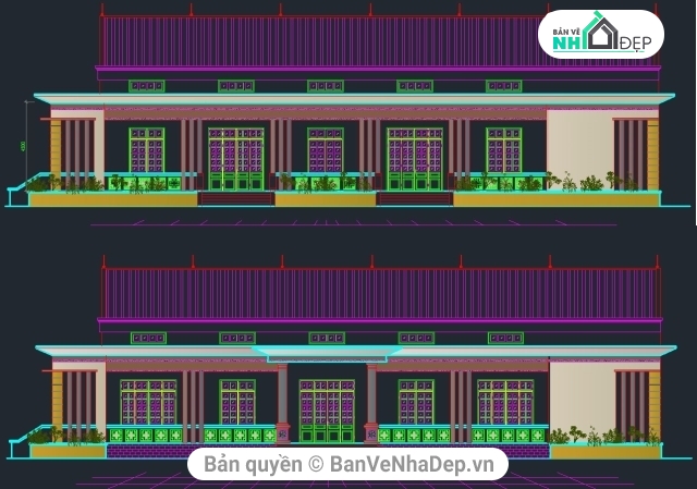 11 bản vẽ Autocad nhà văn hóa dưới 10k