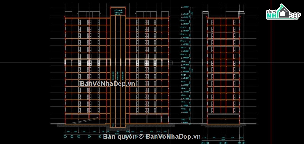 Chung cư 15 tầng,chung cư 15 tầng,file cad chung cư 15 tầng,bản vẽ chung cư 15 tầng