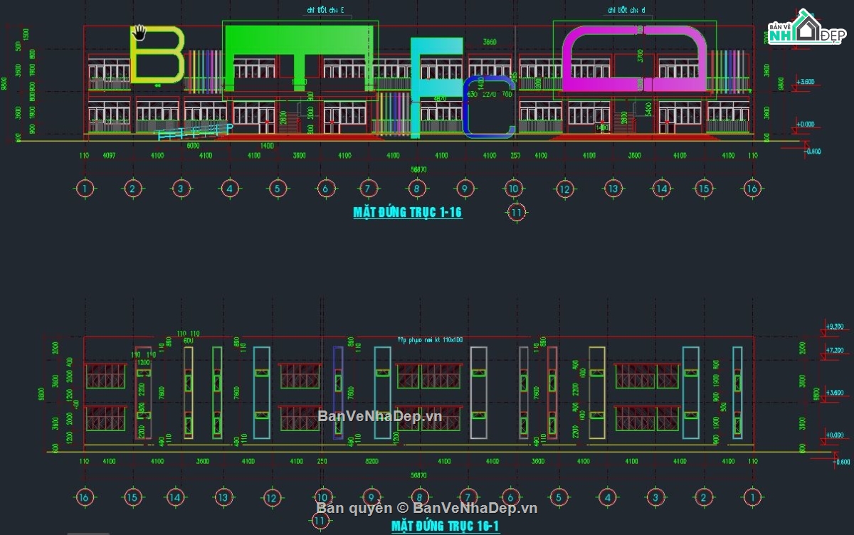 kiến trúc trường mầm non,bản vẽ trường mầm non,mầm non cnc