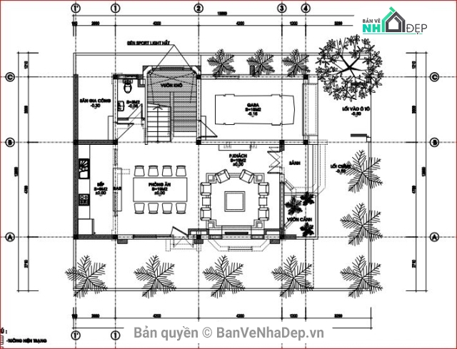 kết cấu biệt thự,kiến trúc biệt thự,biệt thự 3 tầng