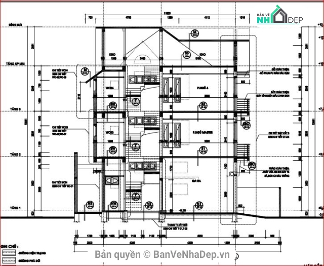 kết cấu biệt thự,kiến trúc biệt thự,biệt thự 3 tầng