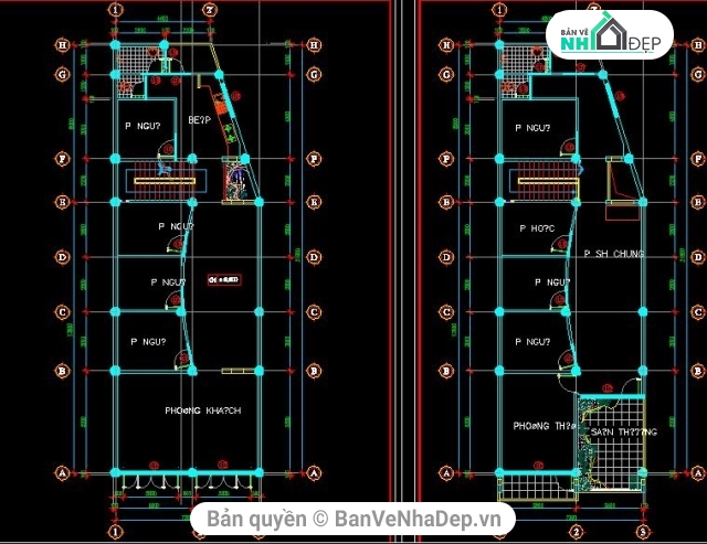 kiến trúc 2 tầng,kết cấu 2 tầng,Bản vẽ nhà phố,nhà phố 7.3x13.8