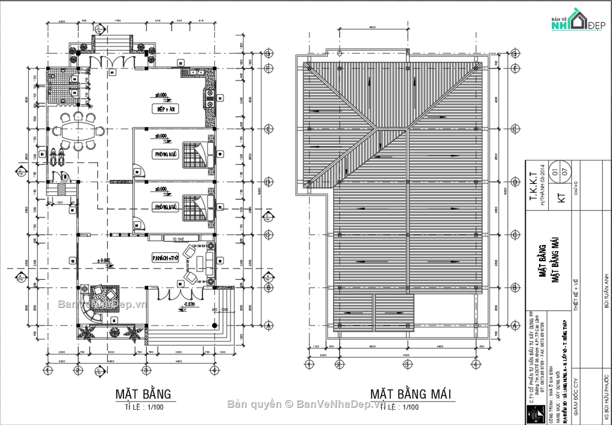 Bản vẽ nhà vườn,Bản vẽ mái thái đẹp,Bản vẽ mái thái tôn