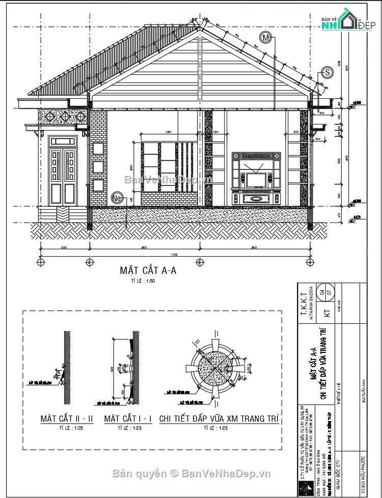 Bản vẽ nhà vườn,Bản vẽ mái thái đẹp,Bản vẽ mái thái tôn
