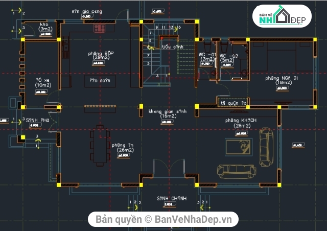 biệt thự 3 tầng,kết cấu 3 tầng,kết cấu biệt thự,biệt thự gia đình,biệt thự 3 tầng CAD,File cad biệt thự 3 tầng