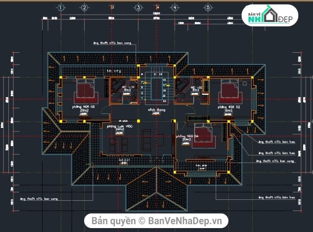 biệt thự 3 tầng,kết cấu 3 tầng,kết cấu biệt thự,biệt thự gia đình,biệt thự 3 tầng CAD,File cad biệt thự 3 tầng