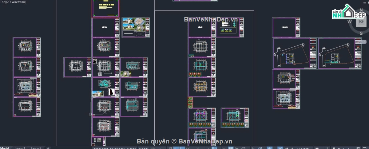 biệt thự vườn,Bản vẽ biệt thự vườn 9x13m,bản vẽ nhà vườn