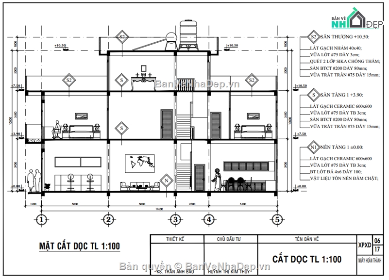 nhà phố 3 tầng,bản vẽ xây dựng,bản vẽ xpxd nhà phố 3 tầng