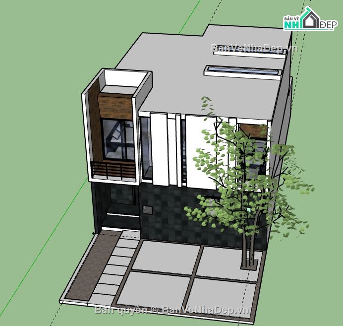 Nhà phố 2 tầng,model su nhà phố 2 tầng,file su nhà phố 2 tầng,nhà phố 2 tầng file su,file sketchup nhà phố 2 tầng