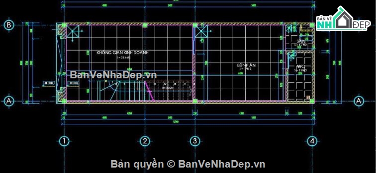 nhà phố 4x12.5m,bản vẽ nhà phố,công năng nhà phố