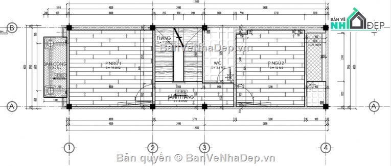 nhà phố 4x12.5m,bản vẽ nhà phố,công năng nhà phố
