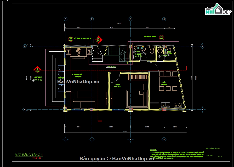 file cad nhà 2 tầng,nhà 2 tầng,2 tầng