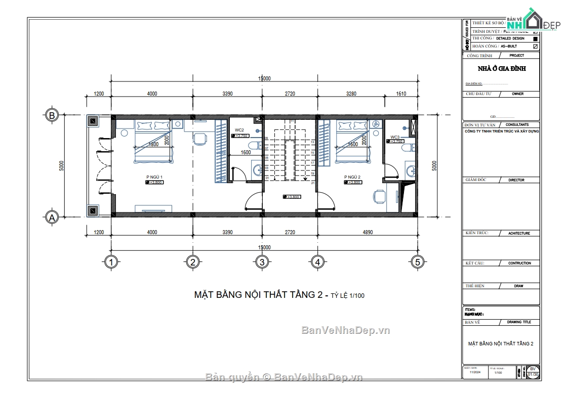 Bản vẽ nhà phố 3 tầng,nhà phố 5x15m 3 tầng,Bản vẽ nhà phố 3 tầng 5x15m,nhà 3 tầng,3 tầng,nhà