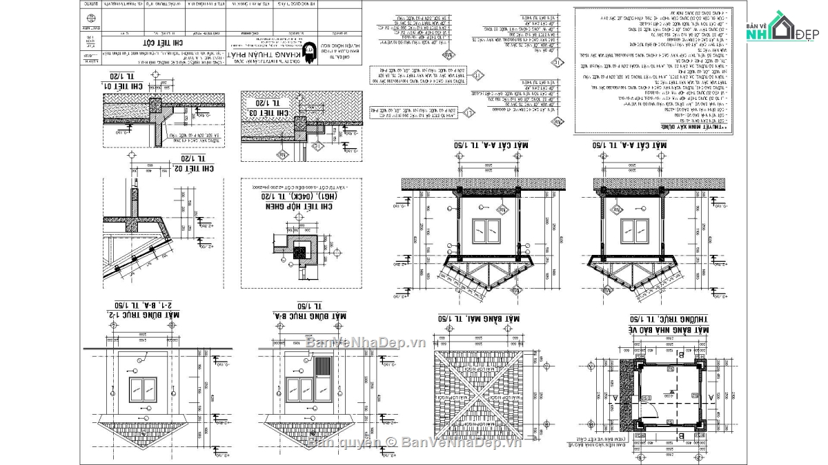 Bản vẽ nhà bảo vệ,Nhà bảo vệ,Bản vẽ nhà bảo vệ 3.1x3.1m,file cad nhà bảo vệ