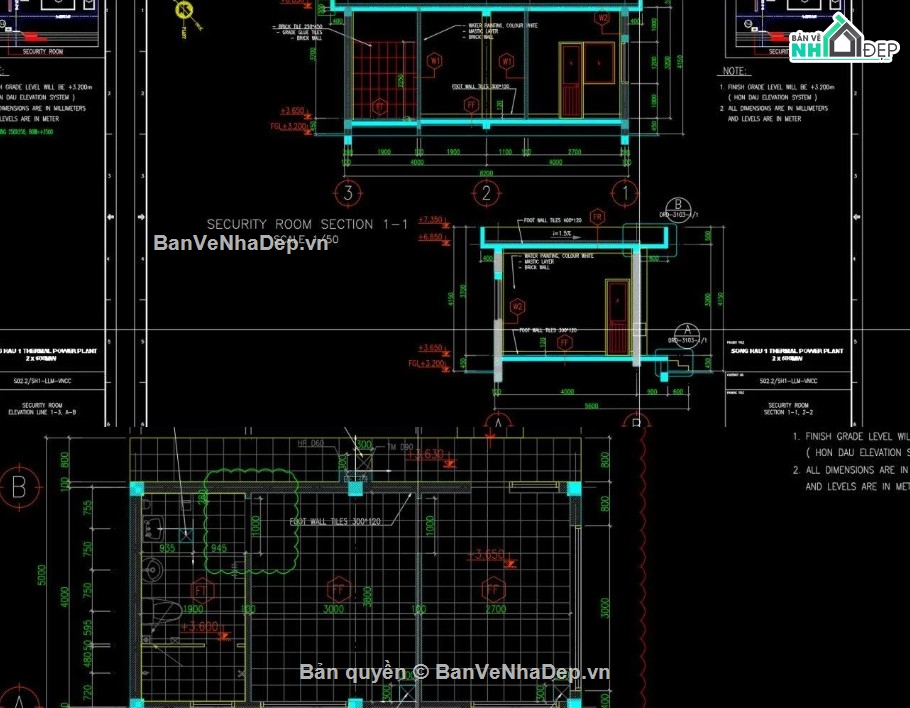 nhà bảo vệ,bản vẽ nhà bảo vệ,file cad nhà bảo vệ