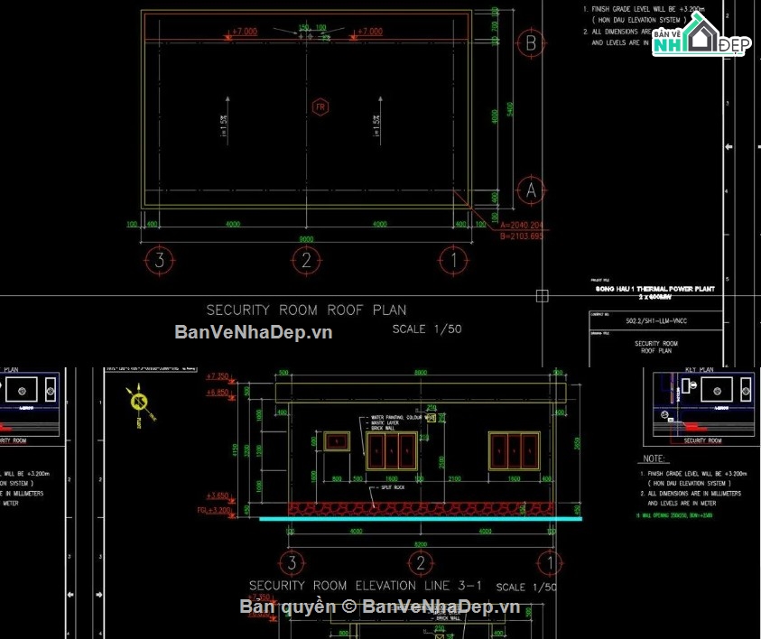 nhà bảo vệ,bản vẽ nhà bảo vệ,file cad nhà bảo vệ