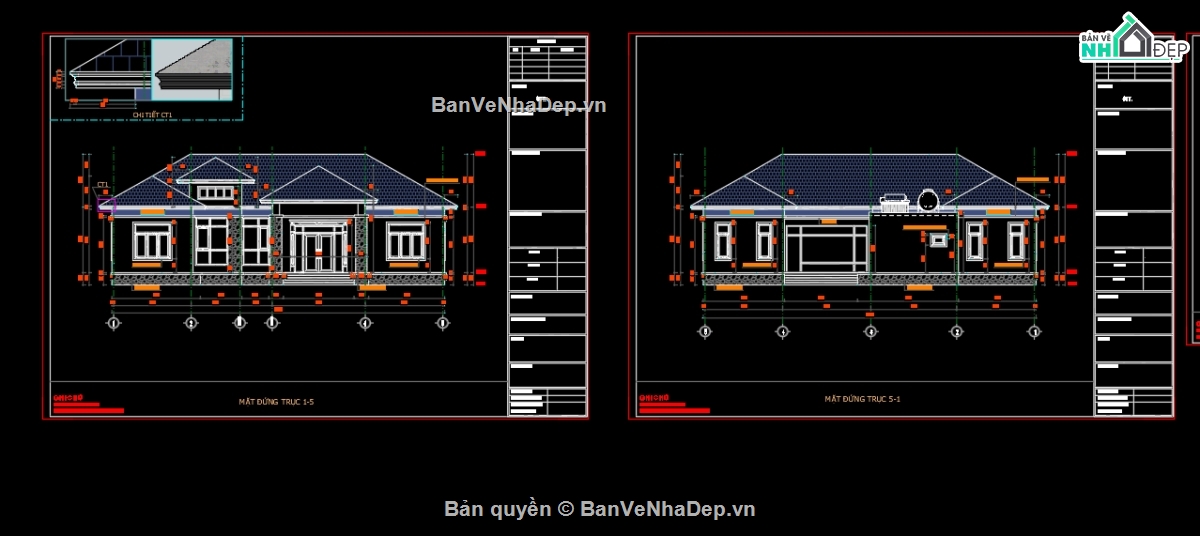 1 tầng mái nhật,nhà 1 tầng,biệt thự 1 tầng mái nhật,file cad biệt thự 1 tầng