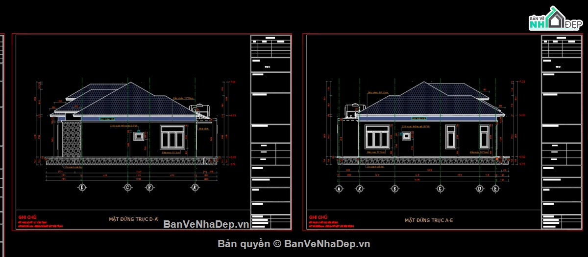 1 tầng mái nhật,nhà 1 tầng,biệt thự 1 tầng mái nhật,file cad biệt thự 1 tầng