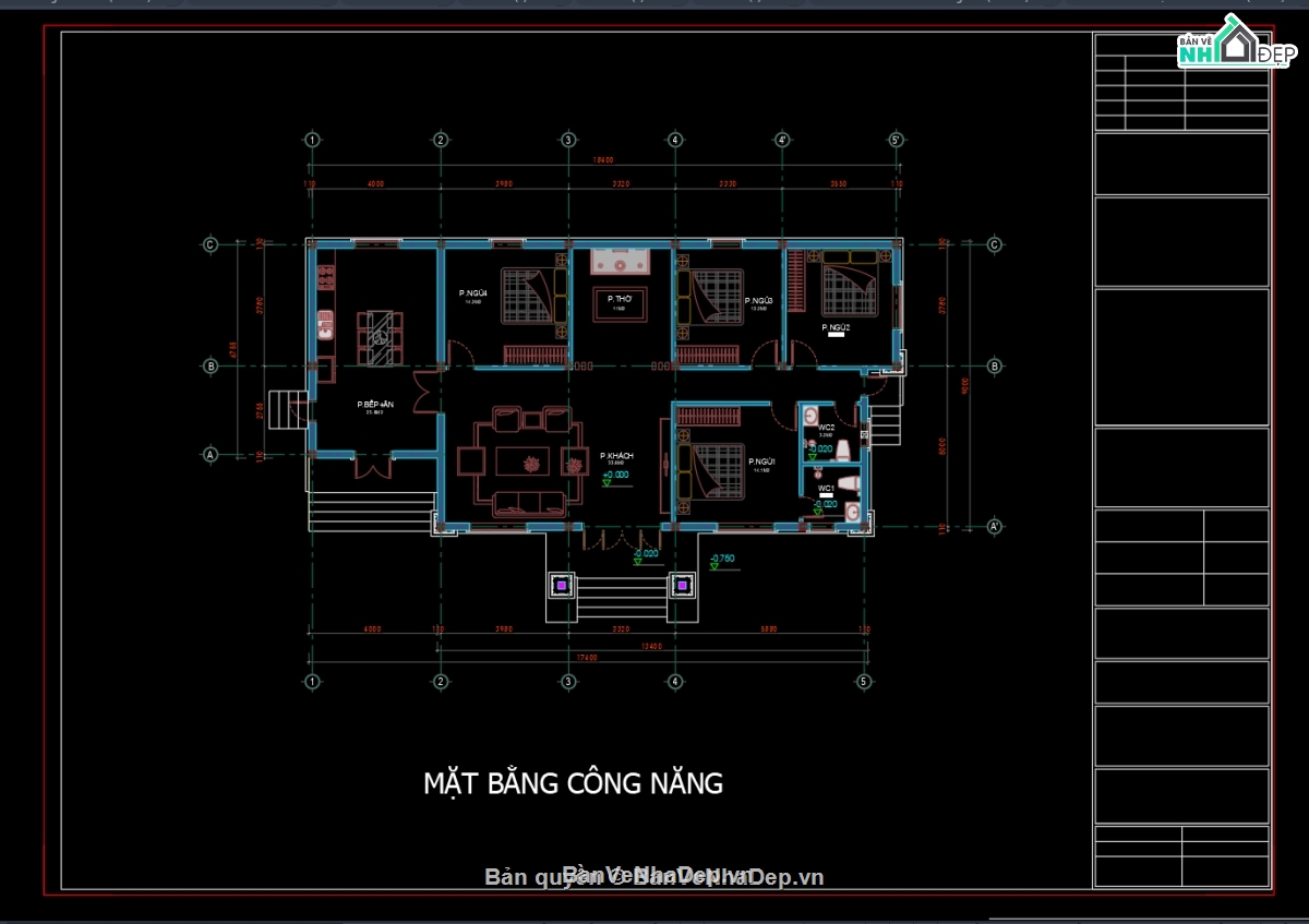 1 tầng mái nhật,biệt thự 1 tầng mái nhật,file cad biệt thự 1 tầng,bản vẽ biệt thự 1 tầng