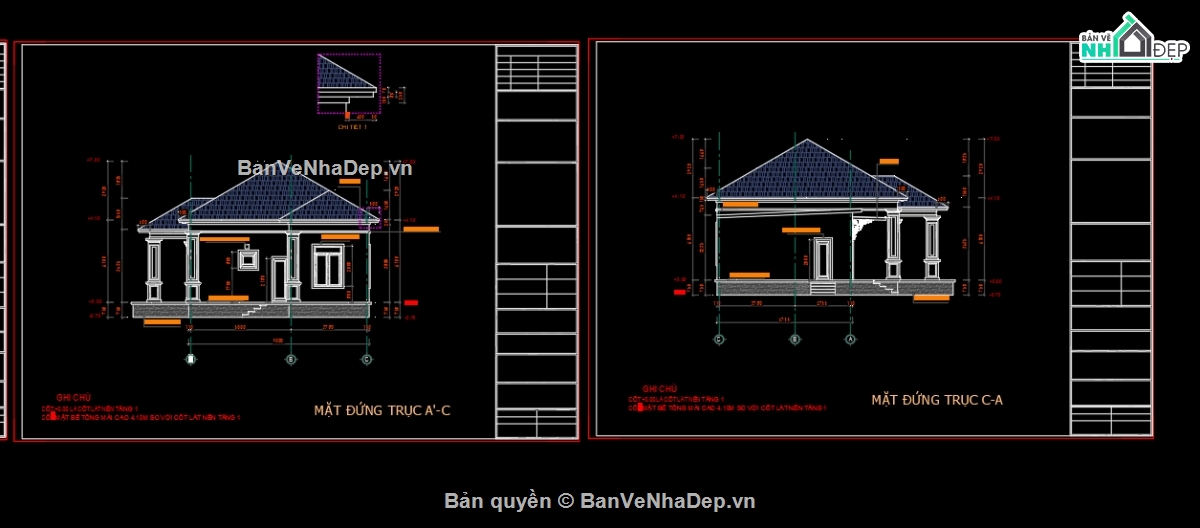 1 tầng mái nhật,biệt thự 1 tầng mái nhật,file cad biệt thự 1 tầng,bản vẽ biệt thự 1 tầng