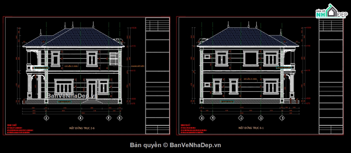 nhà 2 tầng,nhà 2 tầng mái nhật tân cổ,biệt thự 2 tầng mái nhật,bản vẽ biệt thự 2 tầng