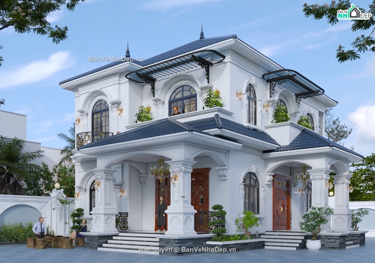 Biệt thự 2 tầng,File cad biệt thự 2 tầng,biệt thự 2 tầng file cad,bản vẽ biệt thự 2 tầng