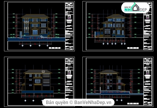 Bản vẽ biệt thự 3 tầng KT 16x18m full,bản vẽ biệt thự kích thước 16x18m,bản vẽ biệt thự 3 tầng + 1 bán hầm,Biệt thự 3 tầng siêu đẹp