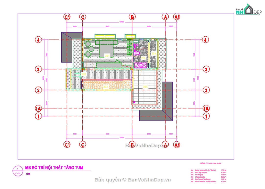 biệt thự 3 tầng,Biệt thự 3 tầng cad,bản vẽ biệt thự 3 tầng