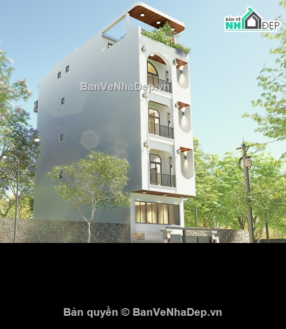 nhà 4 tầng,Bản vẽ nhà 4 tầng,thiết kế nhà 4 tầng