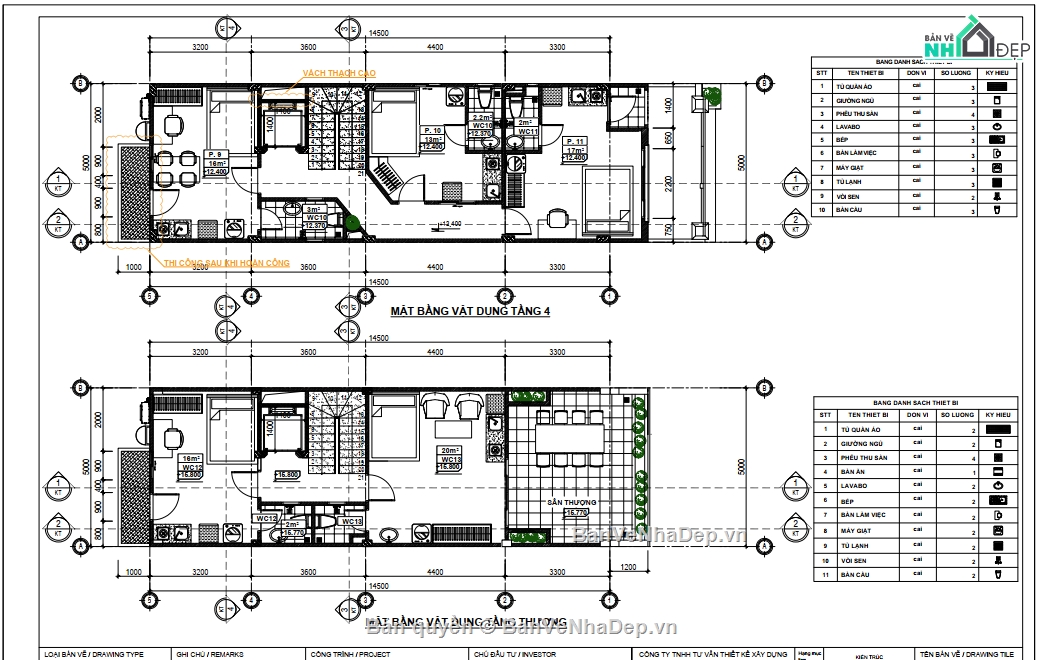nhà 4 tầng,Bản vẽ nhà 4 tầng,thiết kế nhà 4 tầng