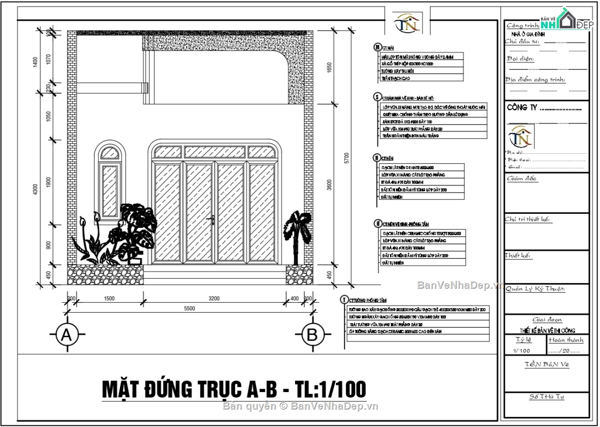nhà cấp 4,kiến trúc nhà cấp 4,bản vẽ nhà cấp 4