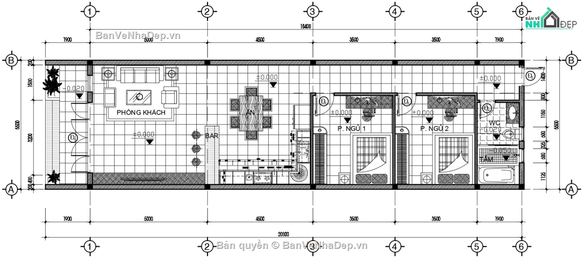 nhà cấp 4,kiến trúc nhà cấp 4,bản vẽ nhà cấp 4