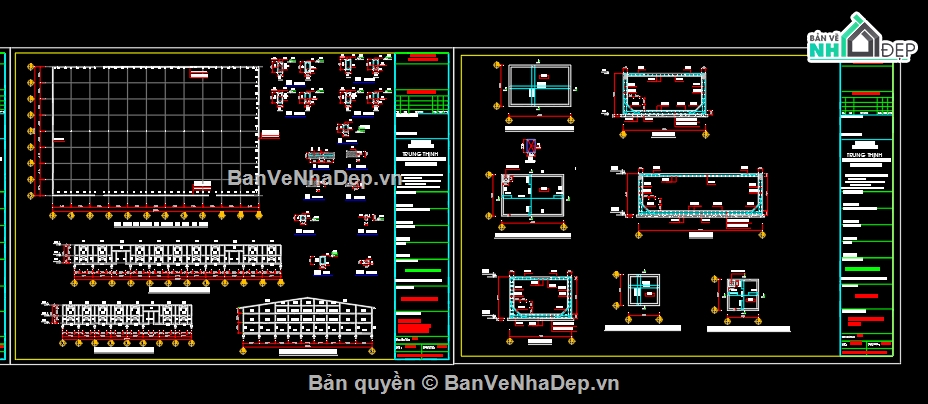 bản vẽ nhà xưởng,full nhà máy,kiến trúc xưởng,cad nhà xưởng