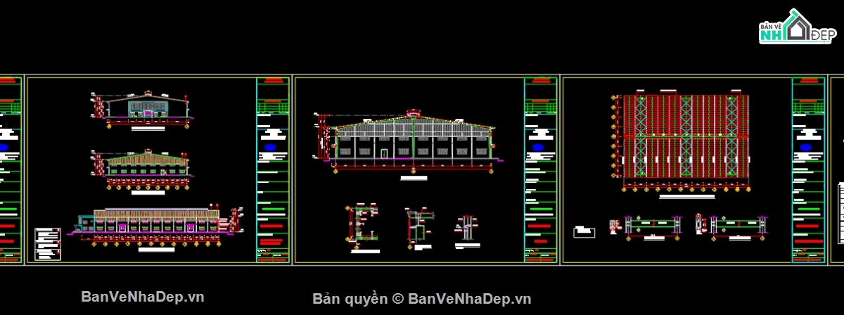bản vẽ nhà xưởng,full nhà máy,kiến trúc xưởng,cad nhà xưởng
