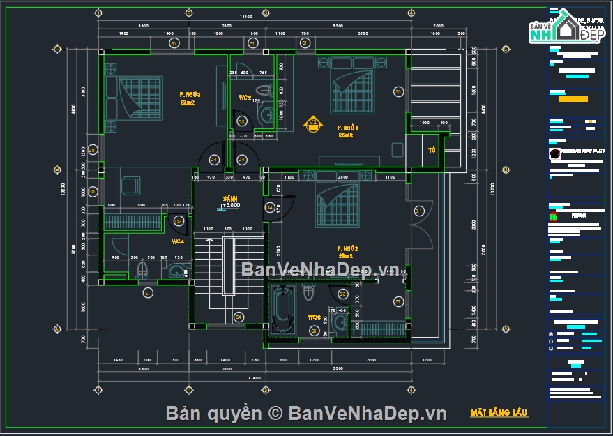 Bản vẽ biệt thự 2 tầng,Bản vẽ biệt thự 2 tầng đẹp,Bản vẽ 2 tầng hiện đại đẹp