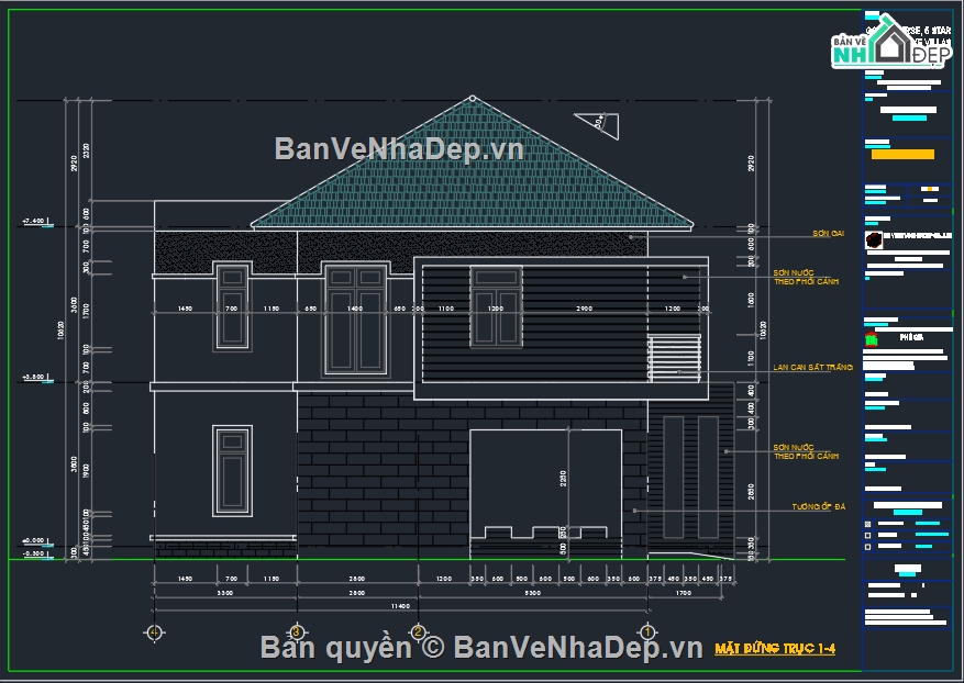 Bản vẽ biệt thự 2 tầng,Bản vẽ biệt thự 2 tầng đẹp,Bản vẽ 2 tầng hiện đại đẹp