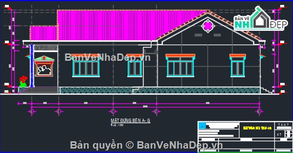 Bản vẽ nhà mái thái,Bản vẽ nhà mái thái tôn đẹp,Bản vẽ nhà mái thái đẹp